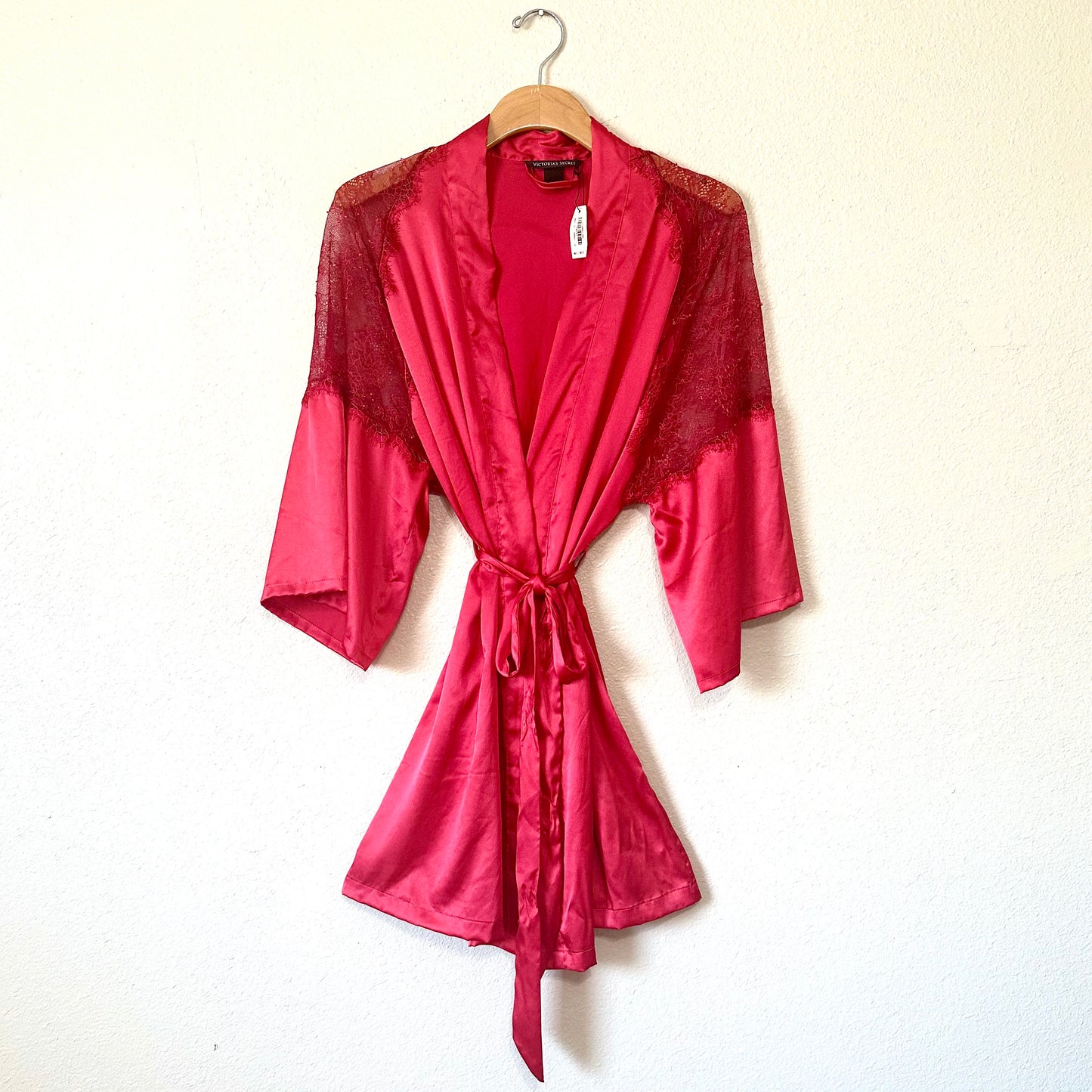 Victoria’s Secret Luxe Satin Lace Inset Robe | M/L