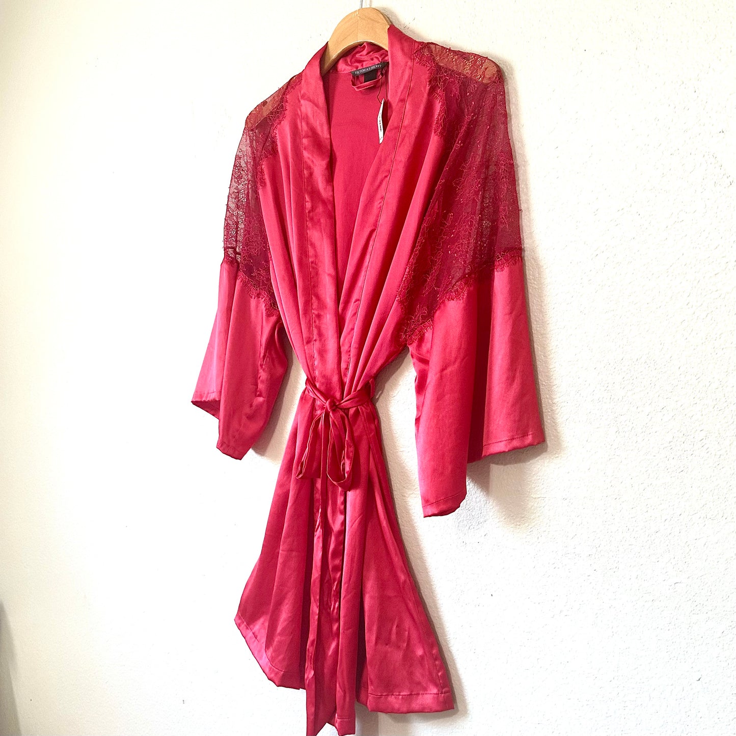 Victoria’s Secret Luxe Satin Lace Inset Robe | M/L