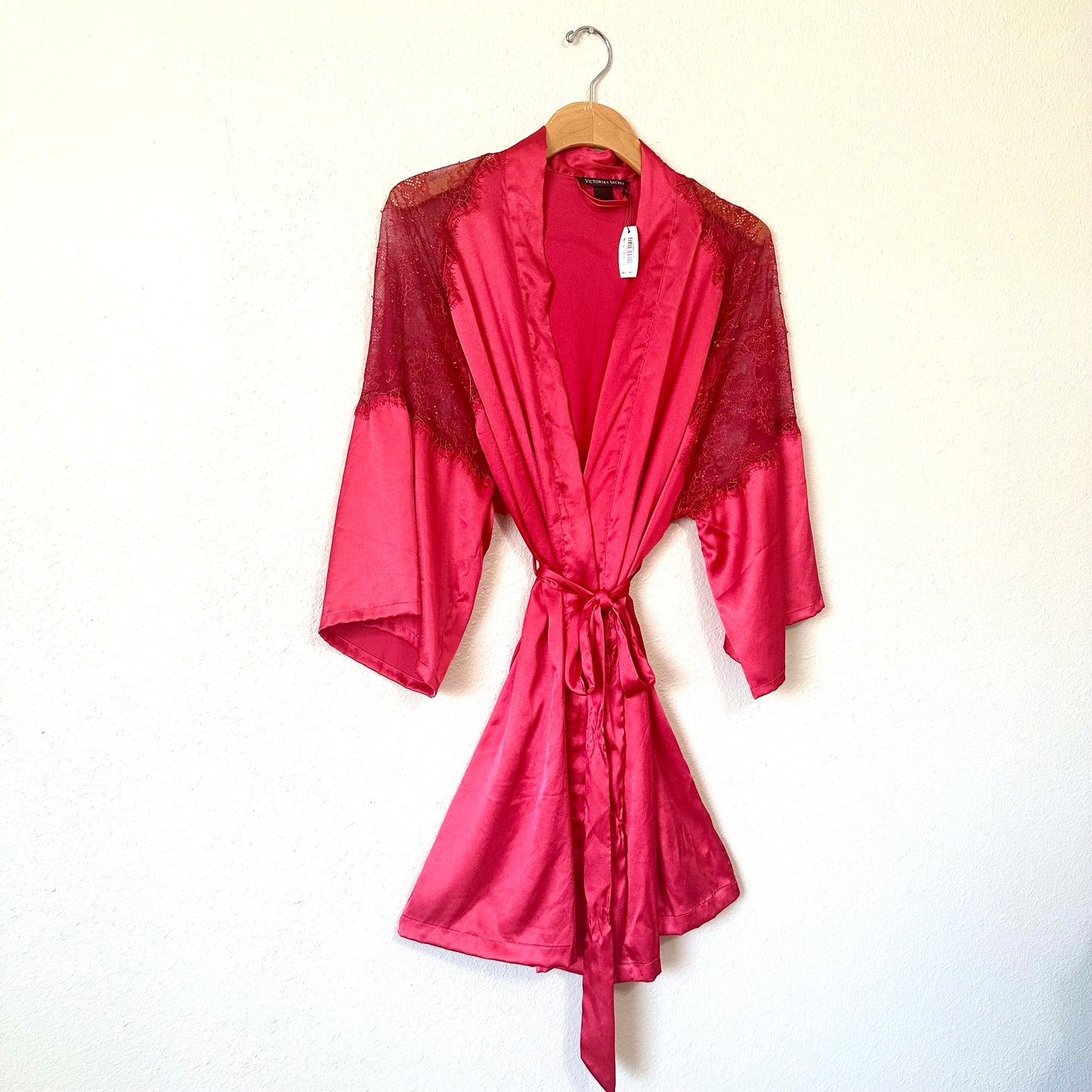 Victoria’s Secret Luxe Satin Lace Inset Robe | M/L