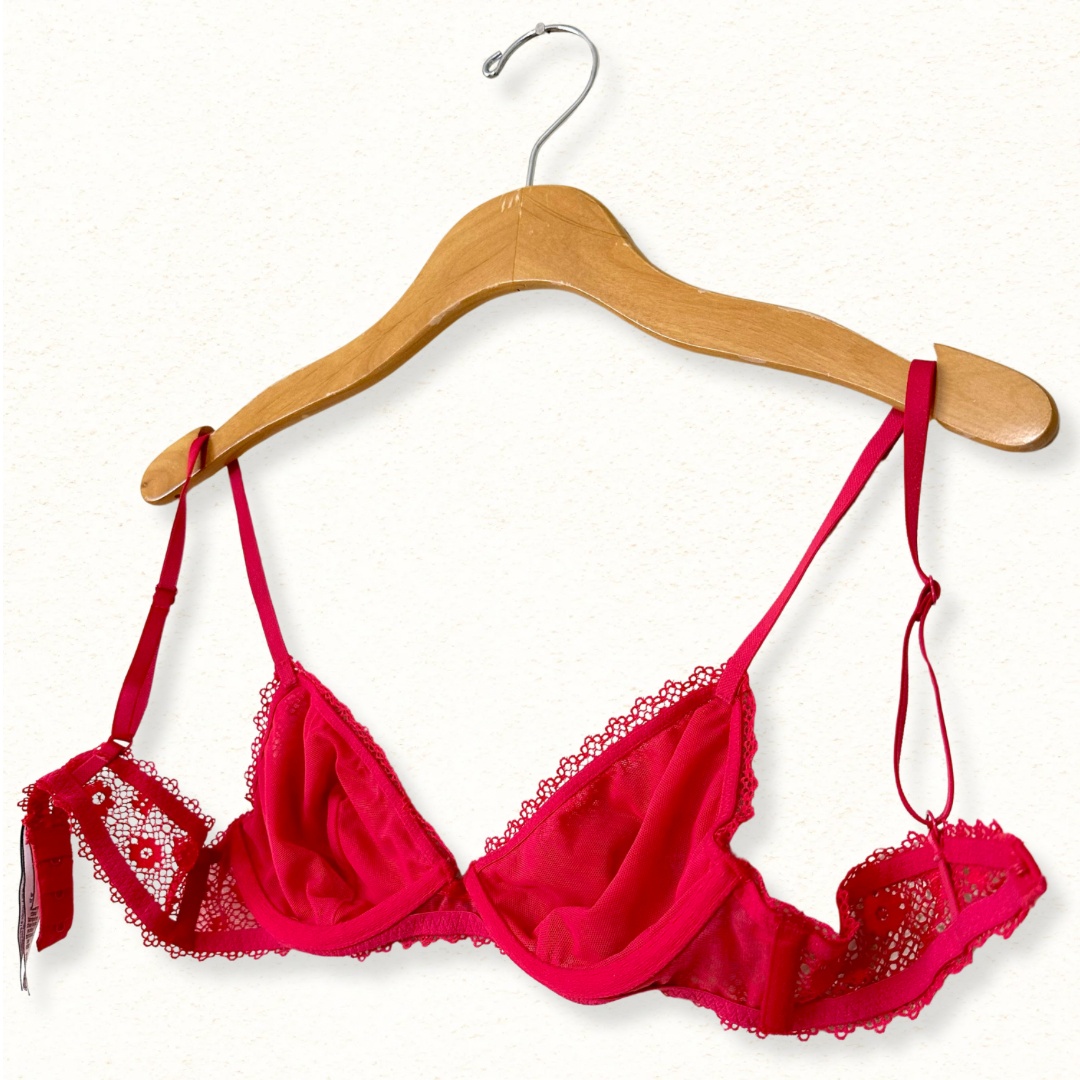 *New* Victoria’s Secret Red Floral Lace Bralette | S