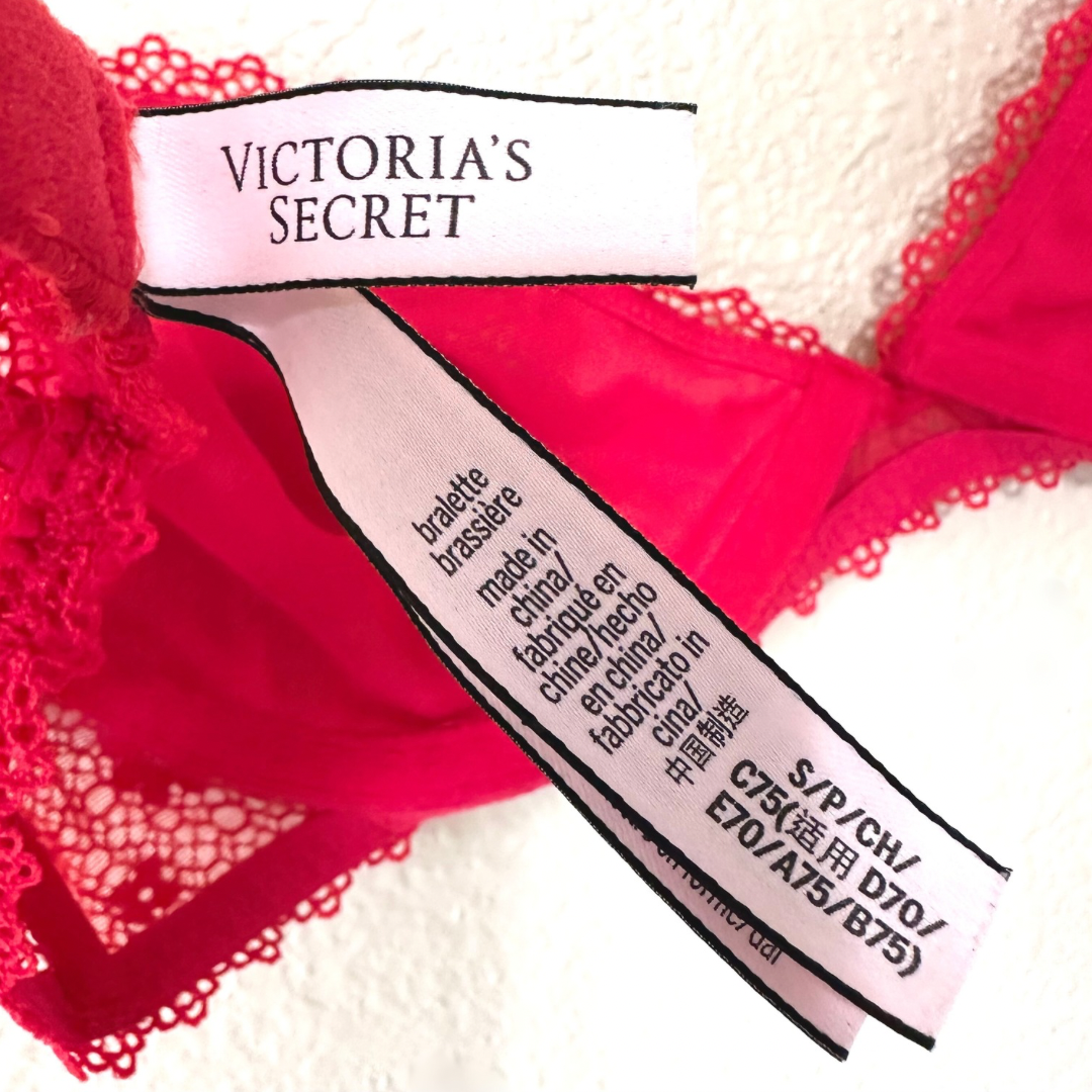 *New* Victoria’s Secret Red Floral Lace Bralette | S